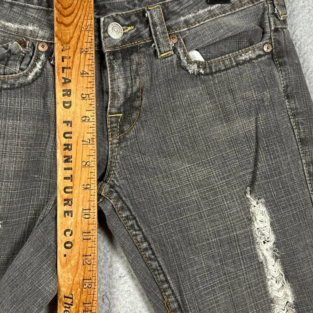 True Religion Joey Jeans Women 30 Grey Flare Ripped Distressed Denim Made In USA